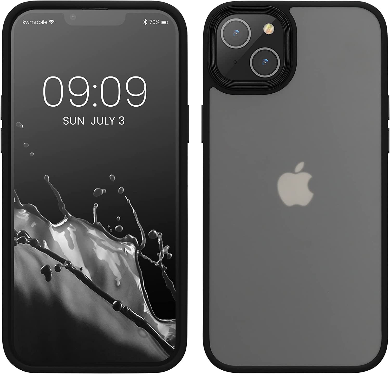 KW iPhone 14 Plus Σκληρή Θήκη με Πλαίσιο Σιλικόνης - Black / Matte Διάφανη - 59090.01