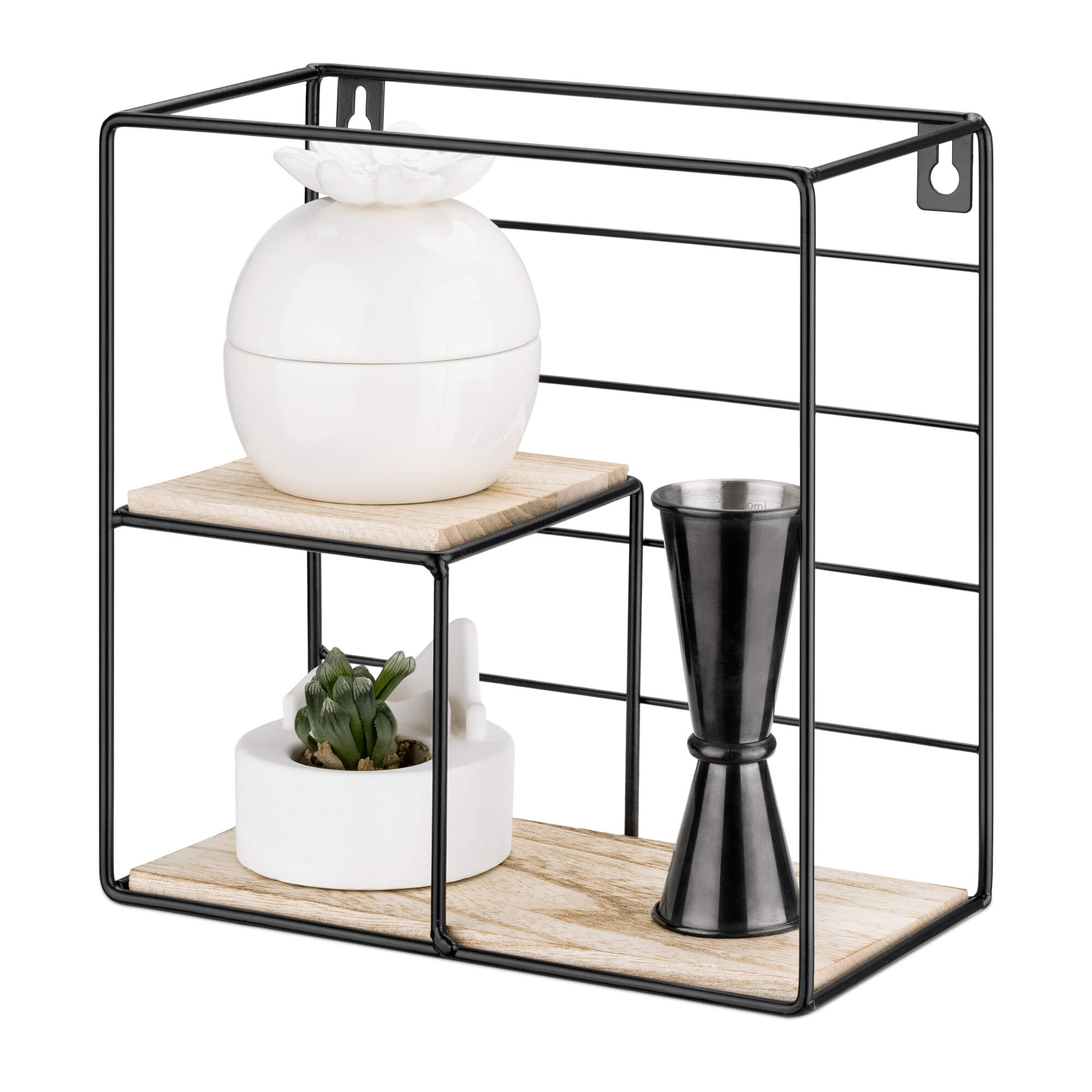 Navaris Ράφι Τοίχου - Square - 22 x 22 x 11 cm - Black - 54569.1