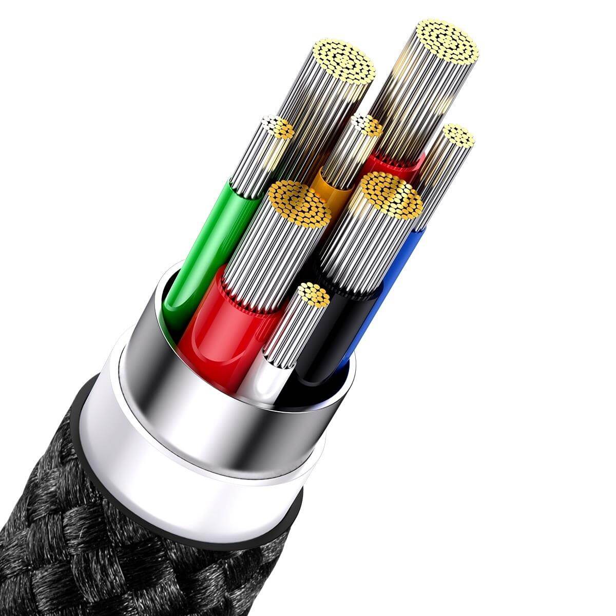 Baseus Flash Series ΙΙ Καλώδιο Γρήγορης Φόρτισης και Δεδομένων 100W 1.5m - Type C / Lightning / micro USB - Black - CASS030201