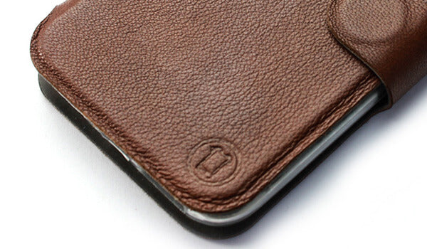 Mobiwear iPhone 14 Pro Θήκη Βιβλίο Slim Flip από Γνήσιο Δέρμα - Καφέ - L_BRS