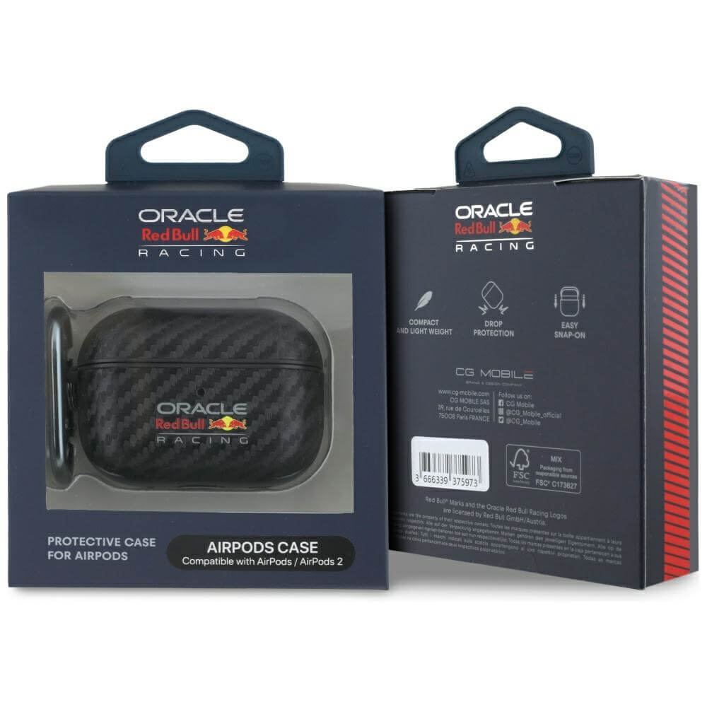Red Bull AirPods Pro 2 Θήκη από Σκληρό Πλαστικ΄΄ο - Carbon Logo - Black