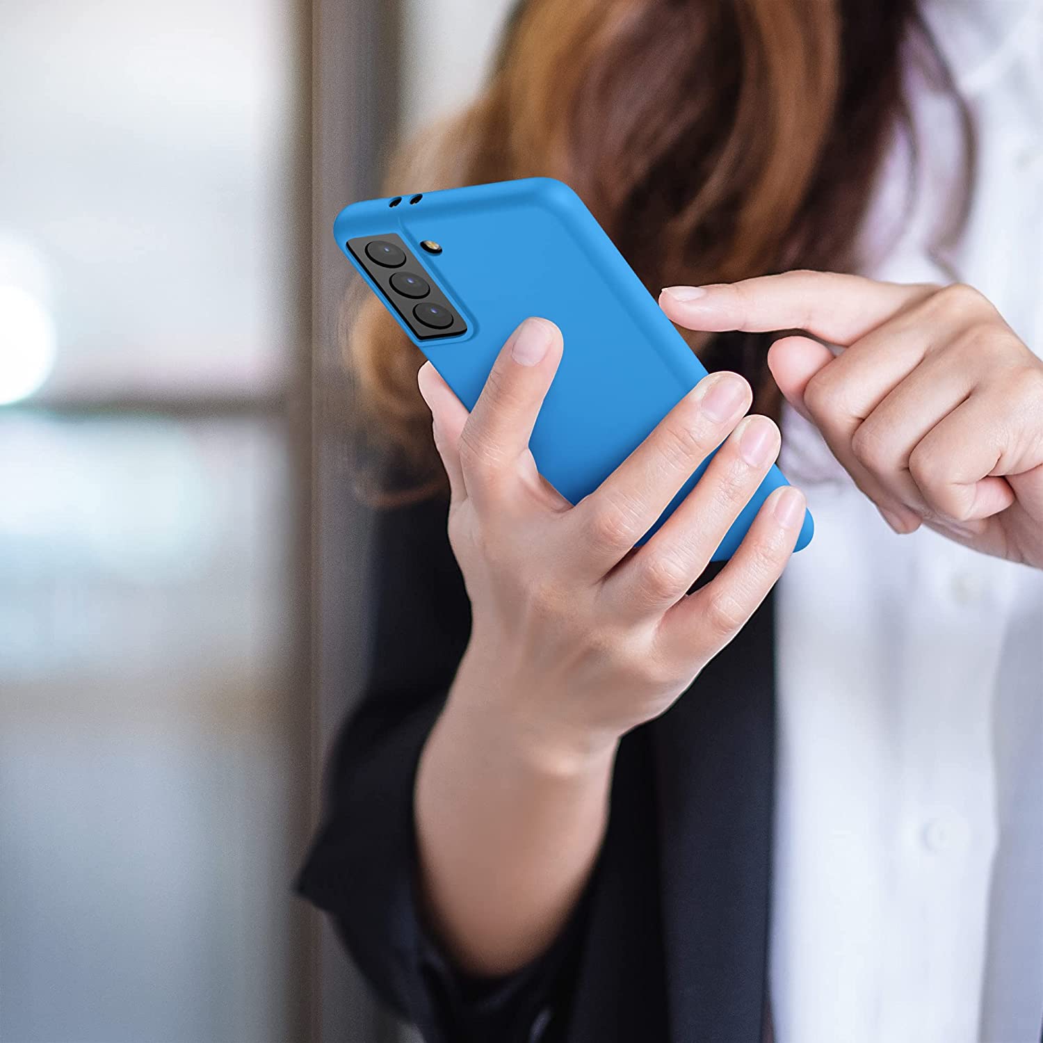 KW Samsung Galaxy S21 Θήκη Σιλικόνης TPU - Blue Temptation - 54055.157