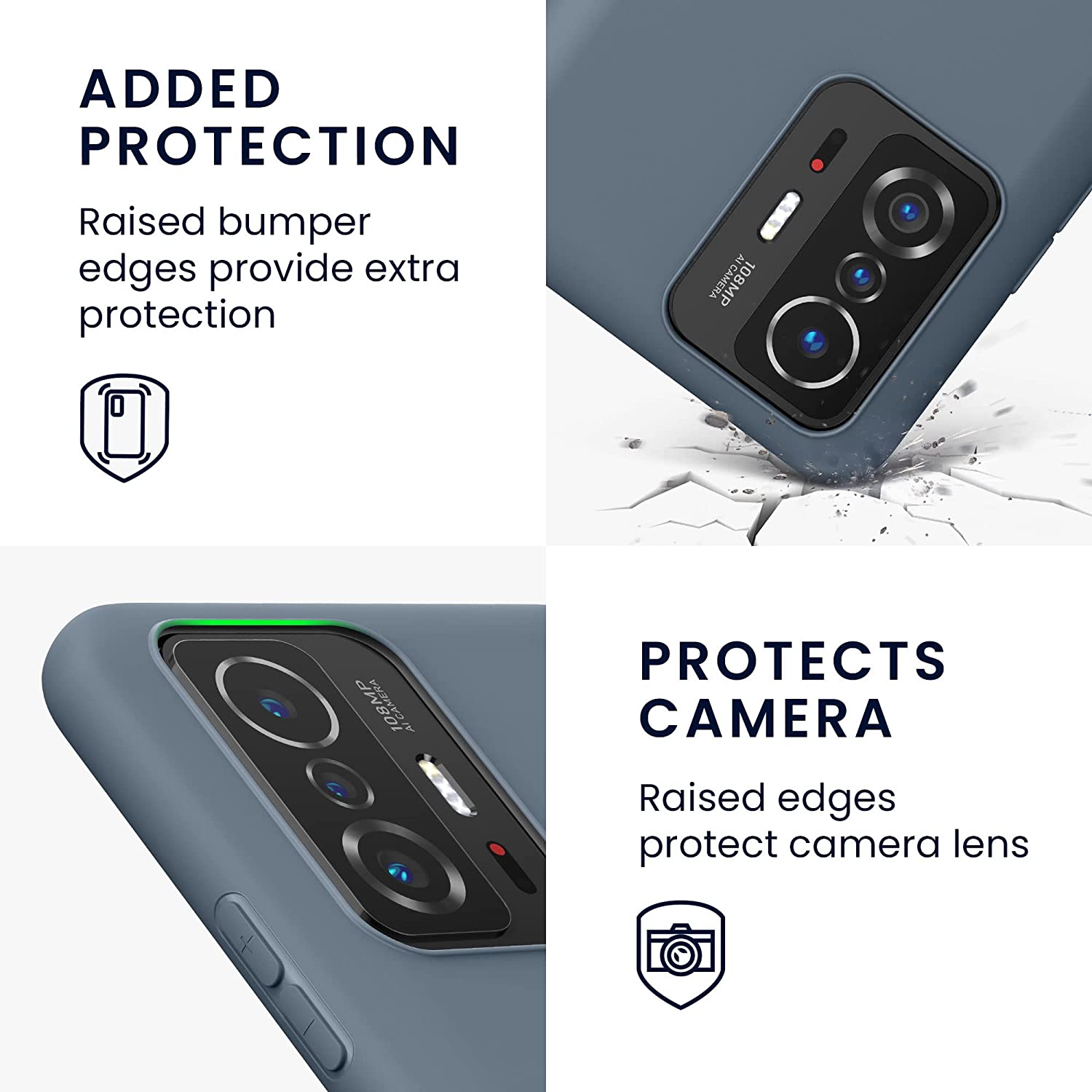 KW Xiaomi 11T / 11T Pro Θήκη Σιλικόνης TPU - Slate Gray - 56245.202