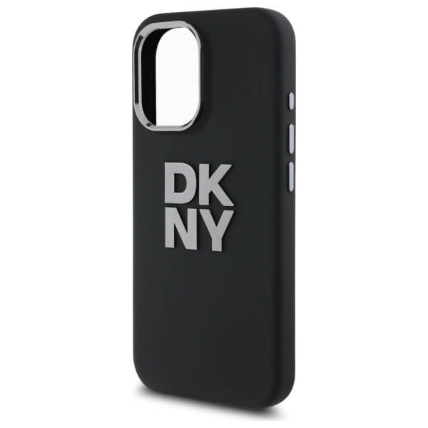 DKNY iPhone 16 - Liquid Silicone Metal Logo - Σκληρή Θήκη με Πλαίσιο Σιλικόνης - Black