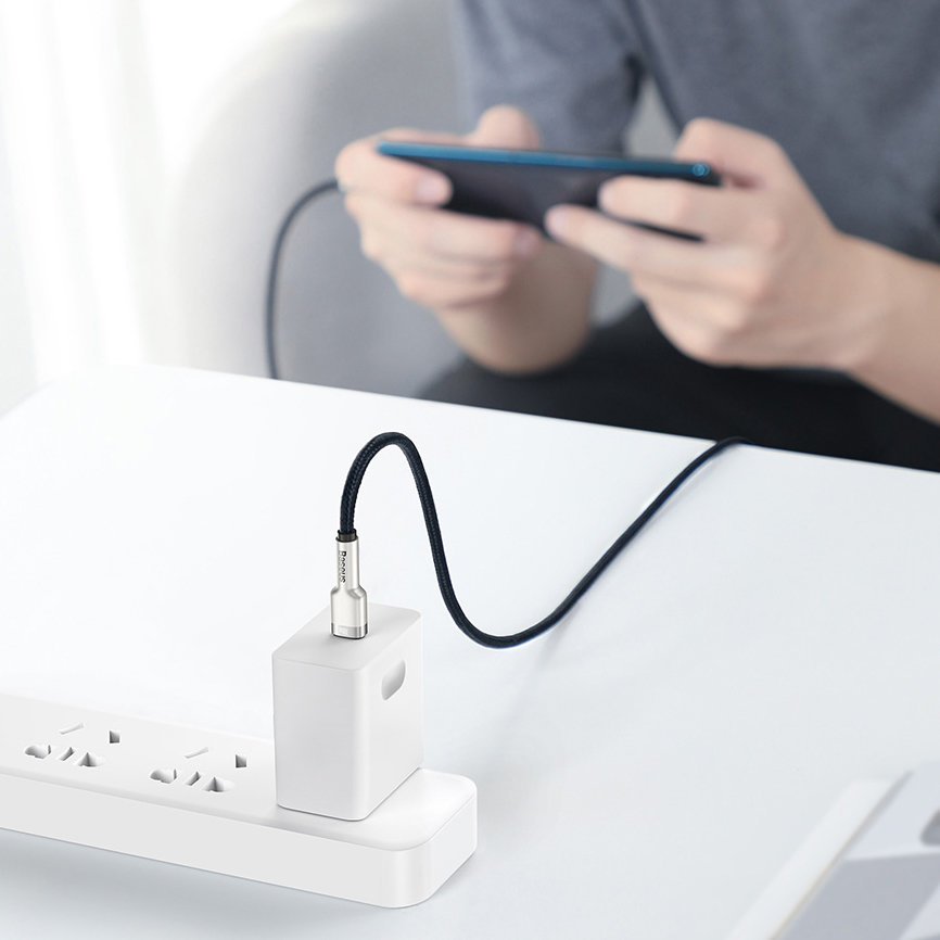 Baseus Cafule Series Metal Cable Type-C 5A PD 100W - Καλώδιο Γρήγορης Φόρτισης Type-C to Type-C 2M - Black - CATJK-D01