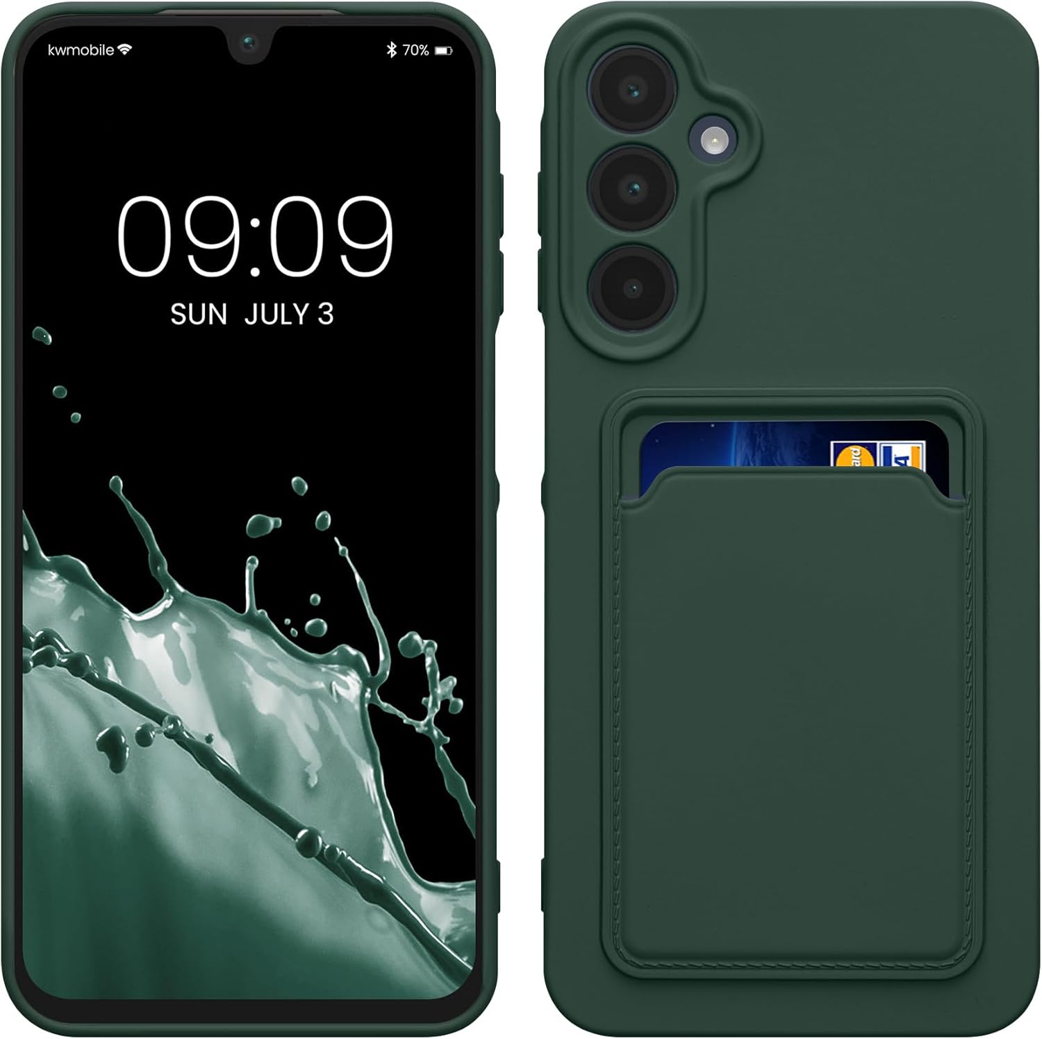 KW Samsung Galaxy A16 4G / A16 5G Θήκη Σιλικόνης TPU με Υποδοχή για Κάρτα - Dark Green