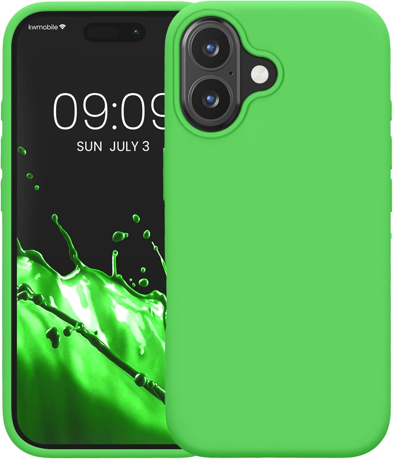 KW iPhone 16 Θήκη Σιλικόνης Rubberized TPU - Lime Green