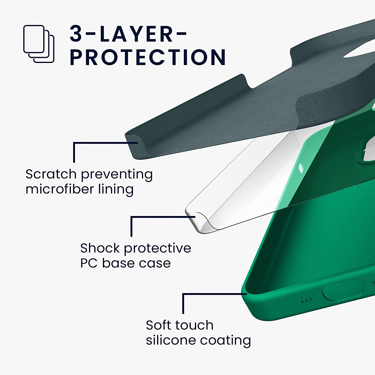 KW iPhone 14 Pro Θήκη Σιλικόνης TPU - Emerald Green - 59073.142