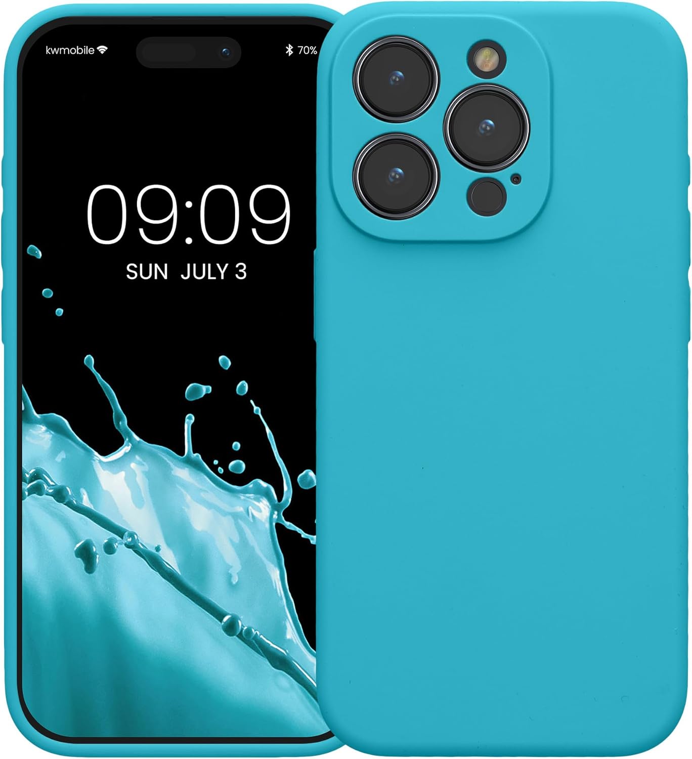 KW iPhone 15 Pro Θήκη Σιλικόνης Rubberized TPU - Cool Glacier