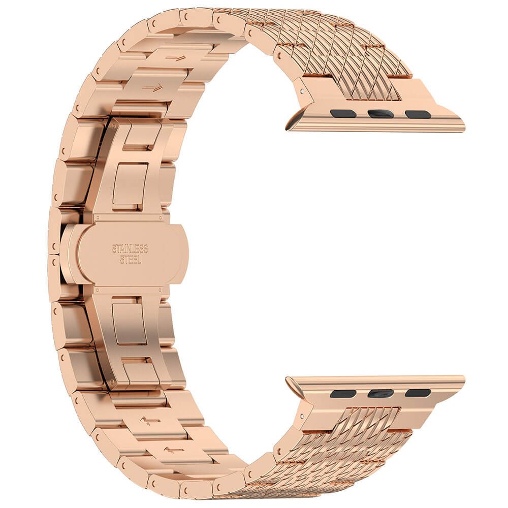 Techsuit Λουράκι Apple Watch 4/5/6/7/8/9/10/11 - SE (1/2/3) - ULTRA (1/2/3) - 44/45/46/49mm Watchband από Ανοξείδωτο Ατσάλι W052 - Rose Gold