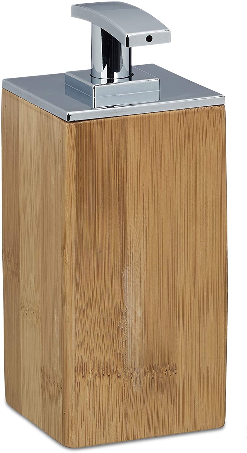 Relaxdays Σαπουνοθήκη Dispenser από Bamboo - Natural - 4052025205461