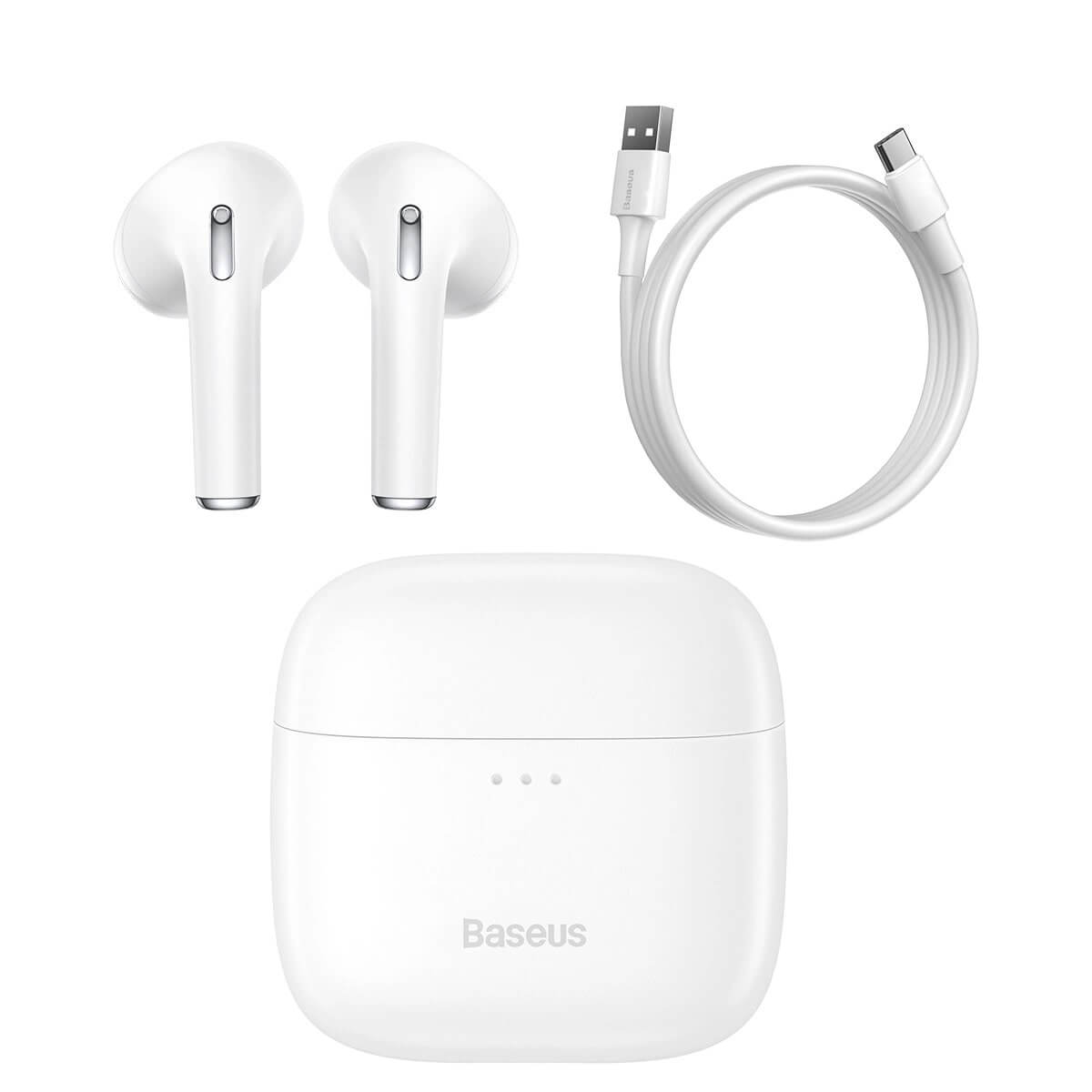 Baseus Bowie E8 TWS Bluetooth 5.0 - Ασύρματα ακουστικά για Κλήσεις / Μουσική - White - NGTW050202