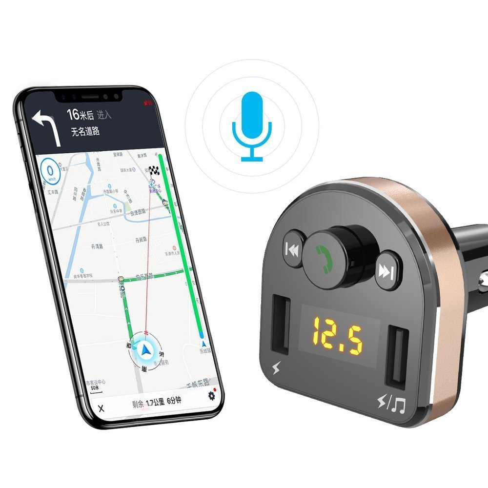 Dudao R2Pro FM Transmitter για Αναπαραγωγή Μουσικής / Κλήσεις / Φόρτιση Κινητών στο Αυτοκίνητο - Black
