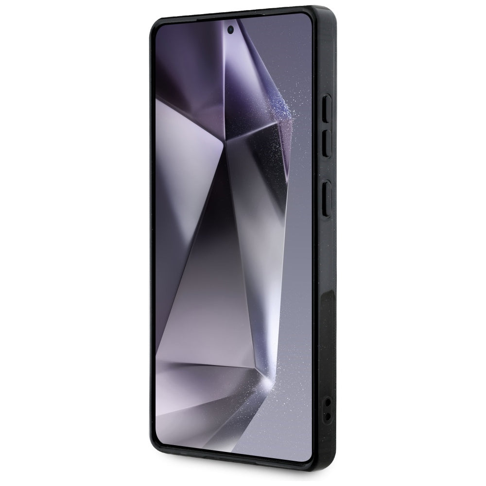 Guess Samsung Galaxy S25 Ultra - 4G Glitter Triangle Buttons - MagSafe Σκληρή Θήκη με Πλαίσιο Σιλικόνης - Black - GUHMS25LHG4PRTGK