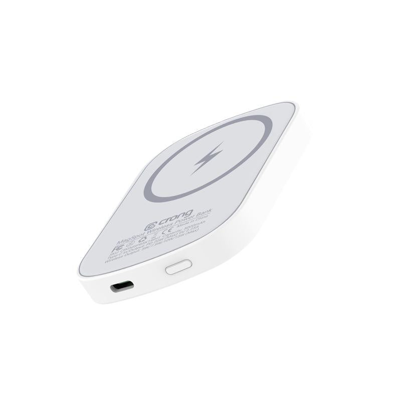 Crong MagSpot Ασύρματο MagSafe PowerBank 5000mAh 20W με Καλώδιο Type-C - White