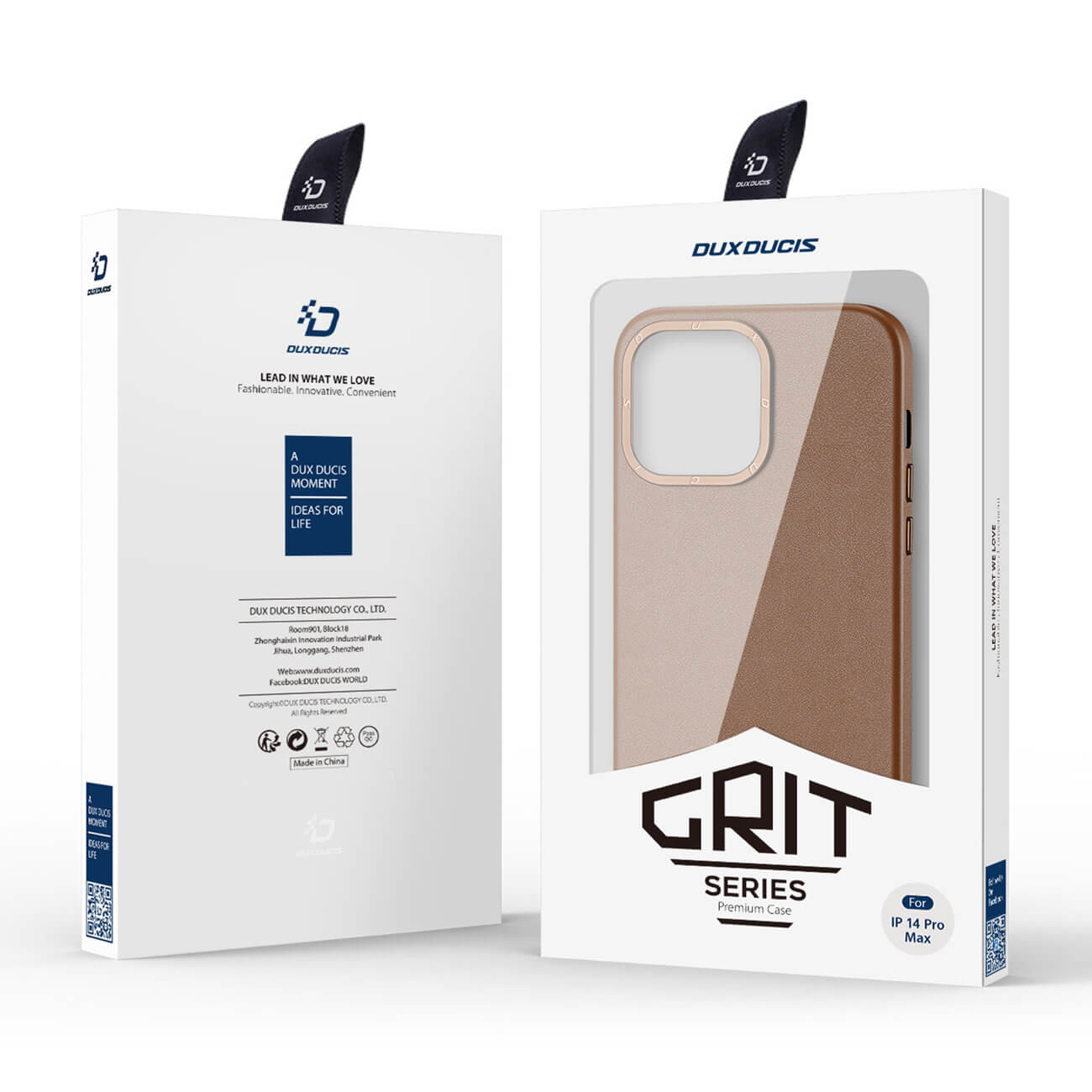 Dux Ducis iPhone 14 Pro Max Grit Leather Case Θήκη με Επένδυση Συνθετικού Δέρματος και MagSafe - Brown