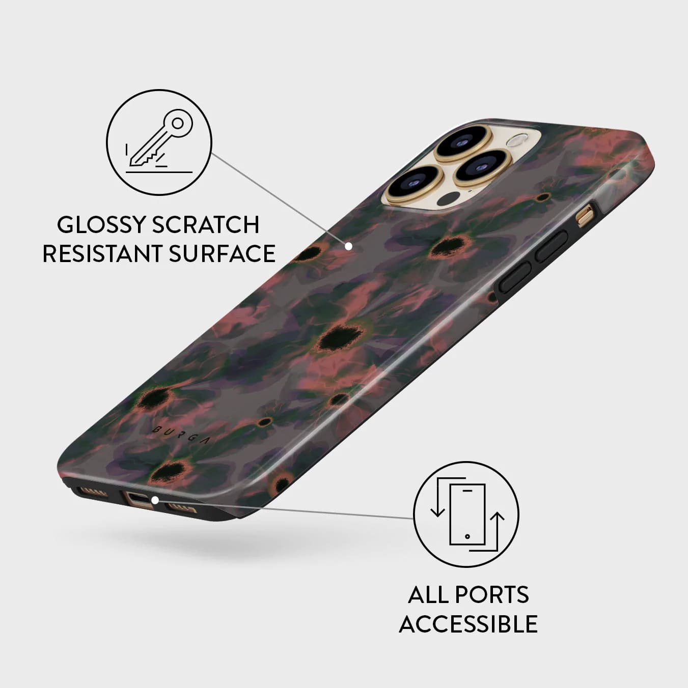 Burga iPhone 13 Pro Max Fashion Tough Σκληρή Θήκη - Volcanic Garden