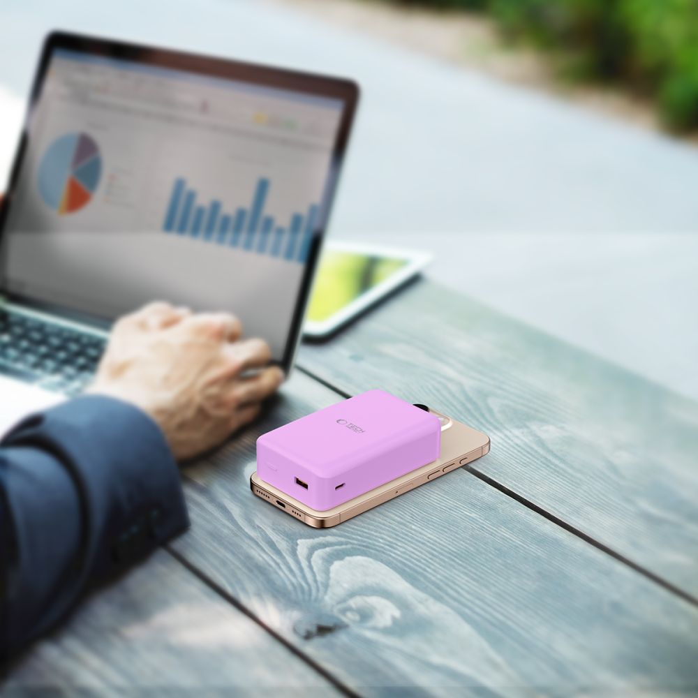 Tech-Protect PB12 Lifemag MagSafe PowerBank Μαγνητικό PowerBank Κινητού 20000 mAh - Lilac