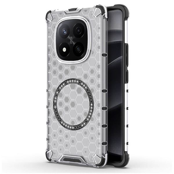 Techsuit Xiaomi Redmi Note 14 Pro+ 5G Honeycomb Shield MagSafe Σκληρή Θήκη με Πλαίσιο Σιλικόνης - White