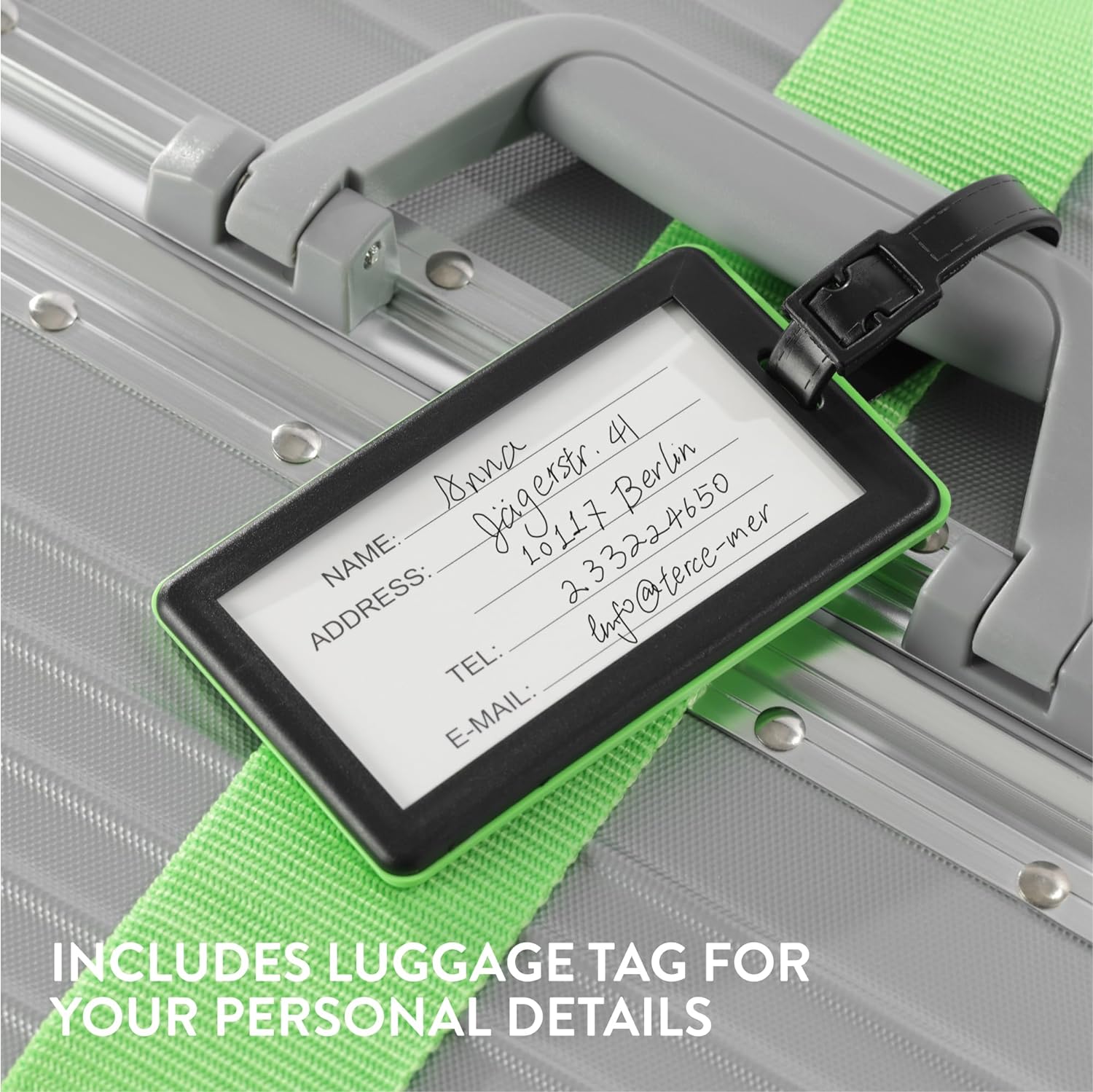 Navaris Ιμάντας Προστασίας Αποσκευών με Κλειδαριά με Συνδυασμό - Bright Green - 51357.79