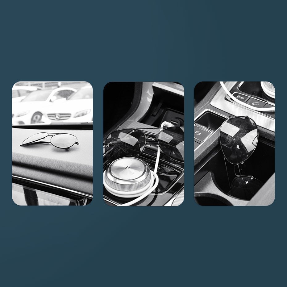 Baseus Platinum Vehicle Eyewear Clip Paste Type - Βάση Στήριξης Γυαλιών - Black - ACYJN-A01