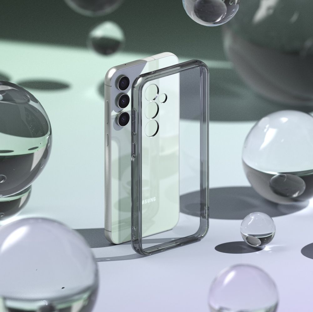 Ringke Samsung Galaxy S23 FE Fusion Σκληρή Θήκη με Πλαίσιο Σιλικόνης - Smoke Black / Διάφανη