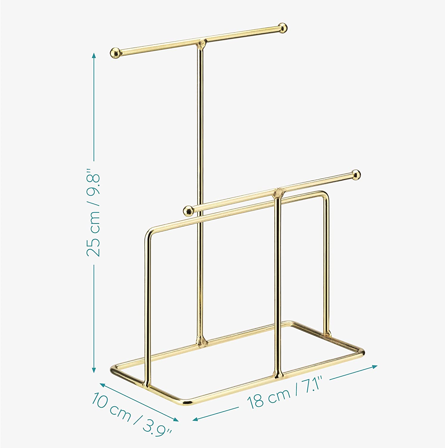 Navaris Μεταλλικό Stand Κοσμημάτων με 3 Βάσεις - Gold - 54707.21