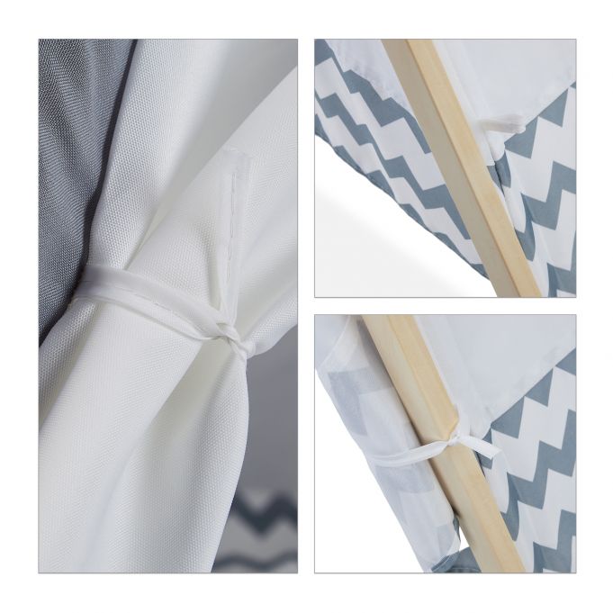 Relaxdays Σκηνή Teepee για Παιδιά - White / Grey - 4052025353018