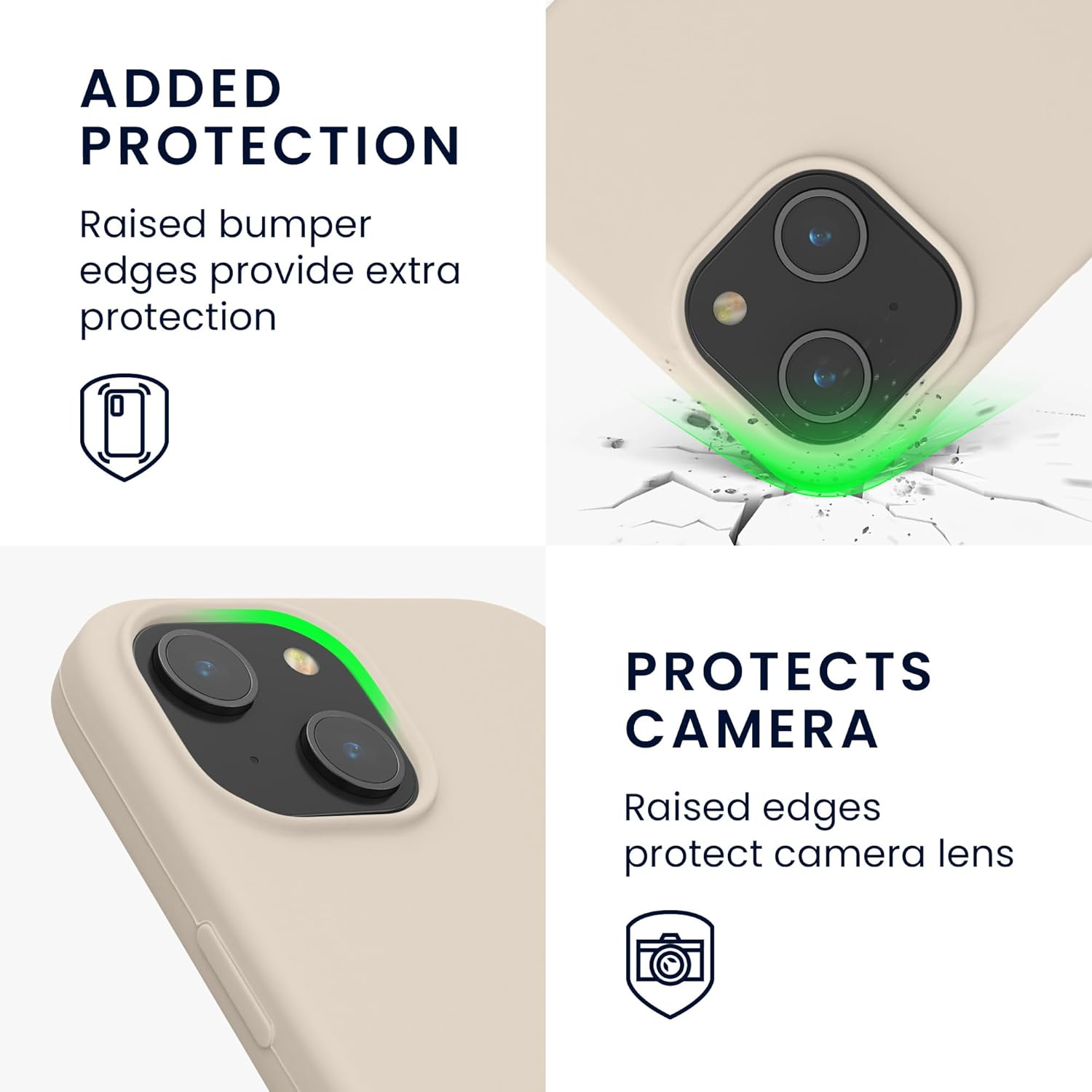 KW iPhone 15 Θήκη Σιλικόνης Rubberized TPU - Cream