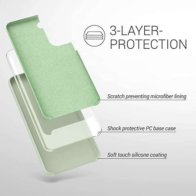 KW Samsung Galaxy S21 FE Θήκη Σιλικόνης Rubber TPU - Gray Green - 55487.172