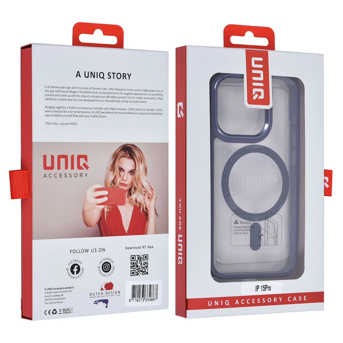 Tuniq iPhone 15 Pro - MagSafe Σκληρή Θήκη με Πλαίσιο Σιλικόνης - Μοβ / Διάφανη