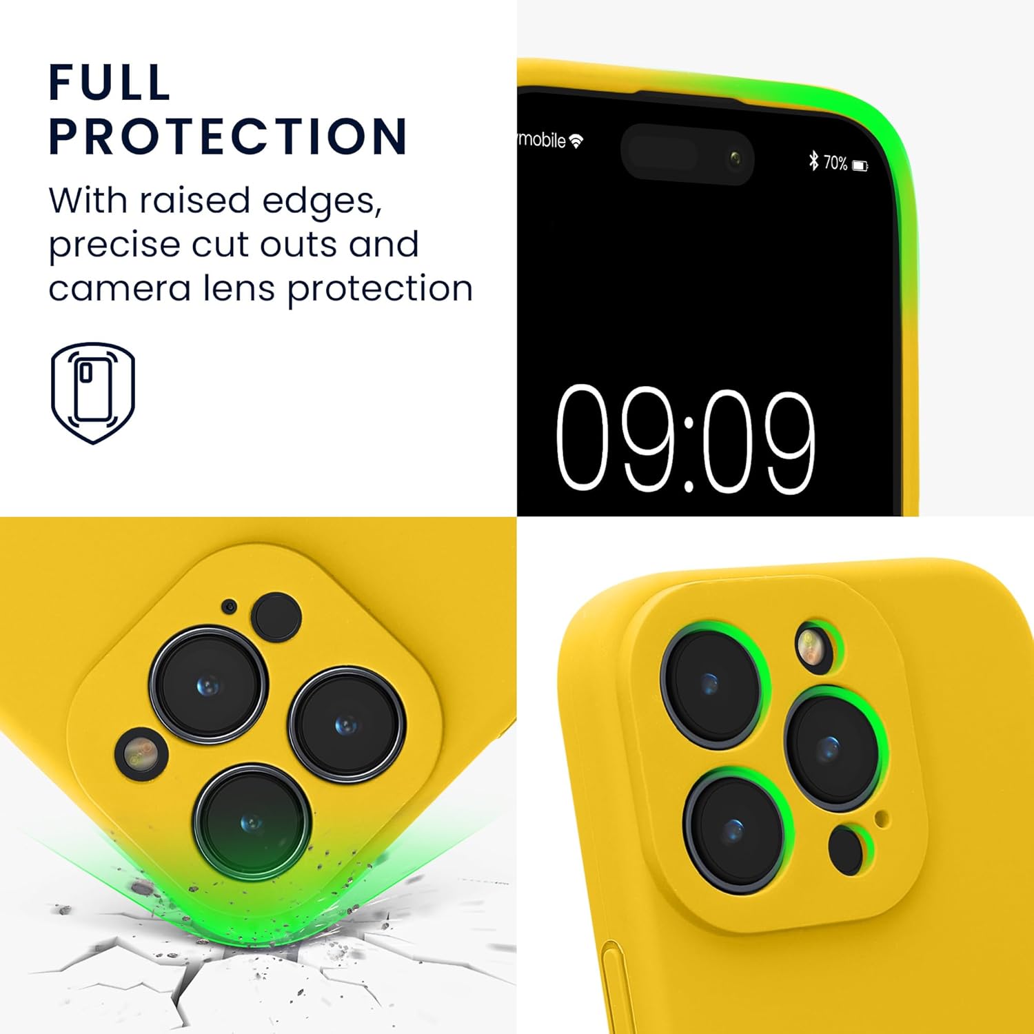KW iPhone 16 Pro Θήκη Σιλικόνης Rubberized TPU - Bright Yellow