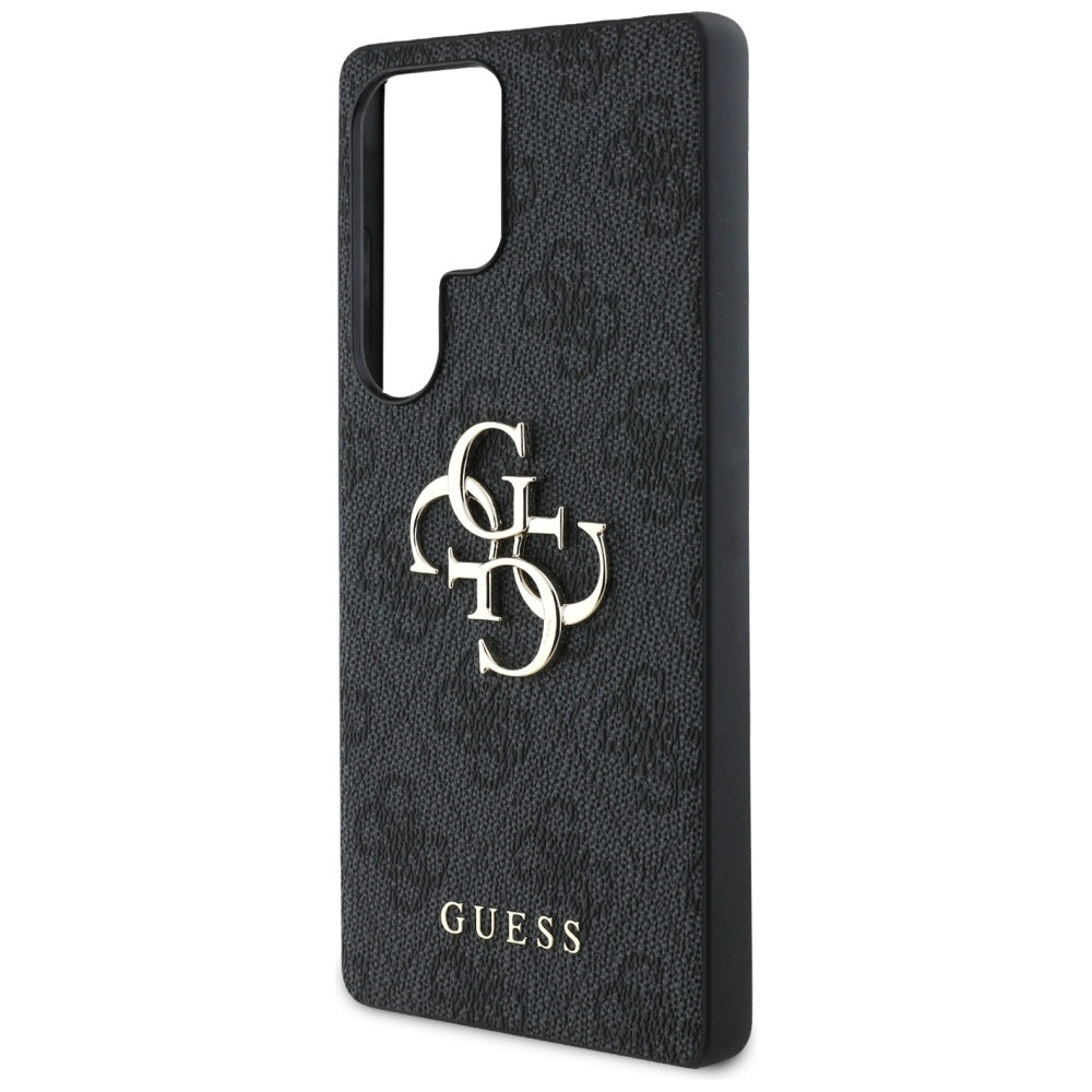 Guess Samsung Galaxy S25 Ultra - 4G Big Metal Logo - Θήκη με Επένδυση Συνθετικού Δέρματος - Black - GUHCS25L4GMGGR