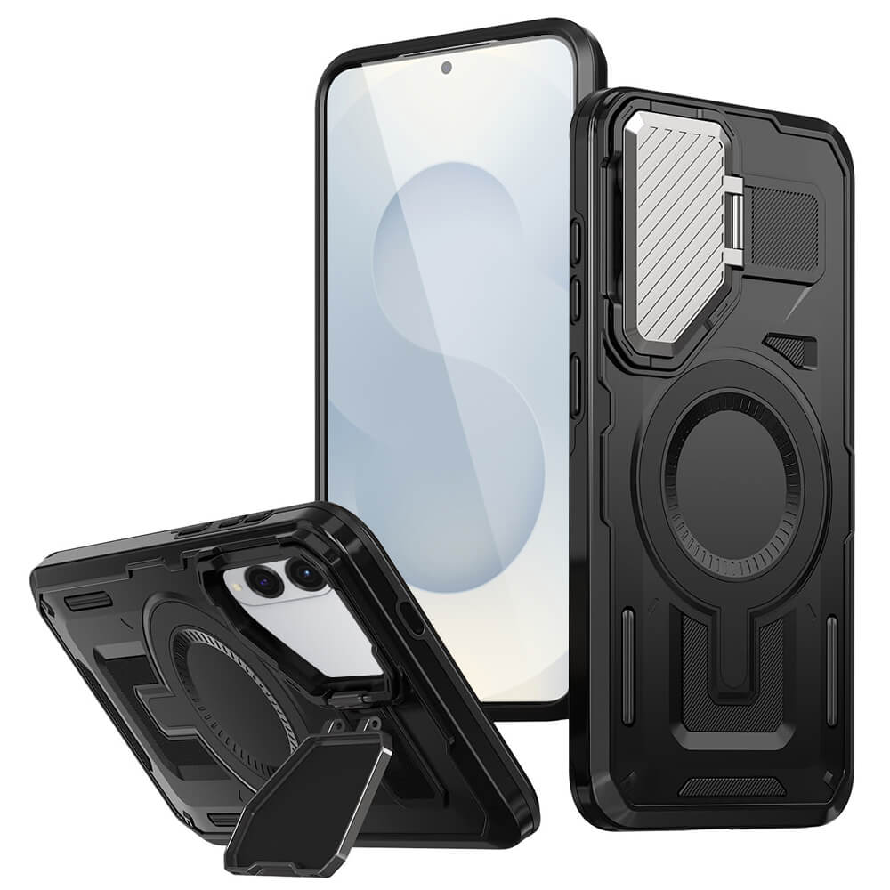 Techsuit Samsung Galaxy S25 Edge CamVault MagSafe Σκληρή Θήκη με Πλαίσιο Σιλικόνης - Black