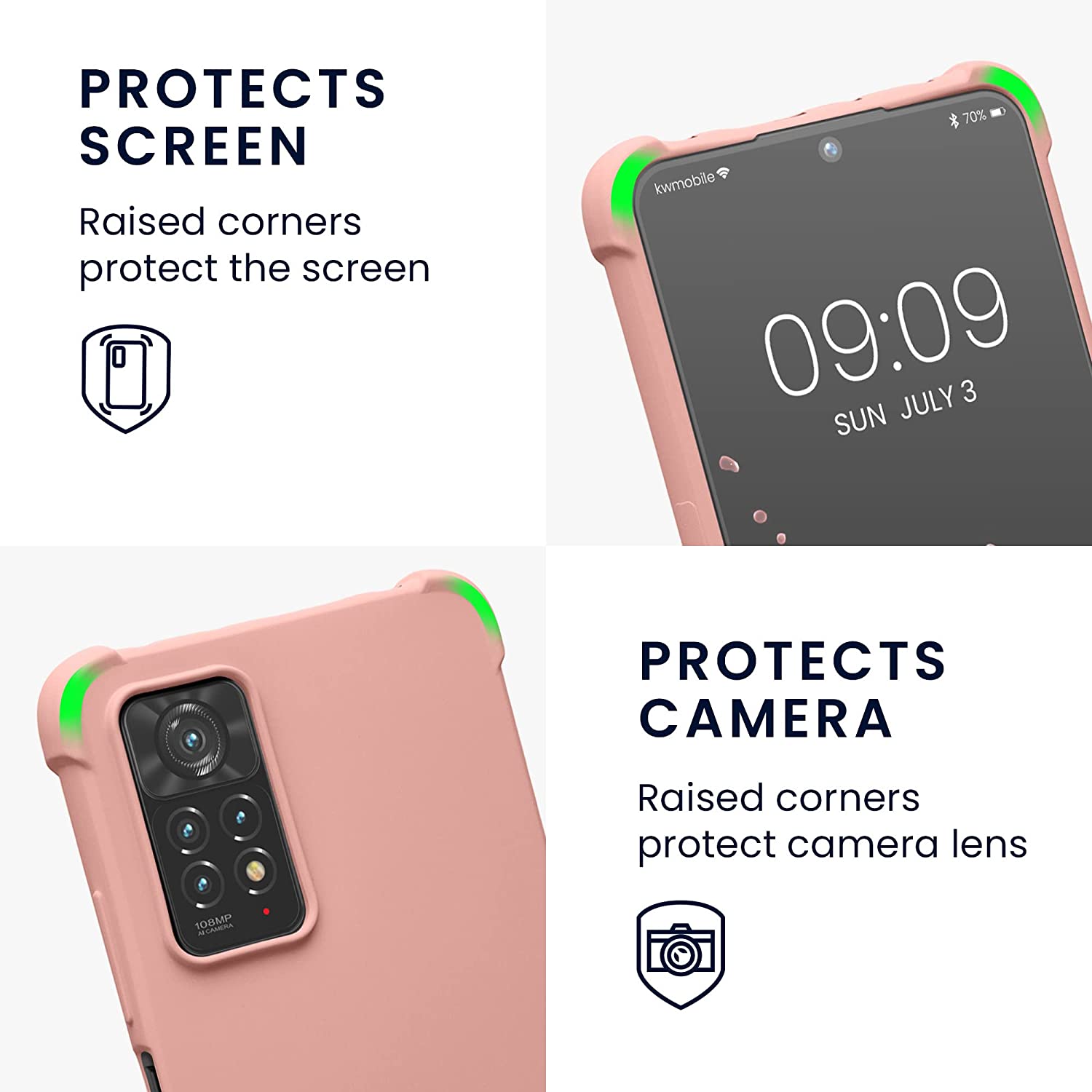 KW Xiaomi Redmi Note 11 Pro / Note 11 Pro 5G Θήκη Σιλικόνης TPU με Λουράκι - Mother of Pearl - 58086.154