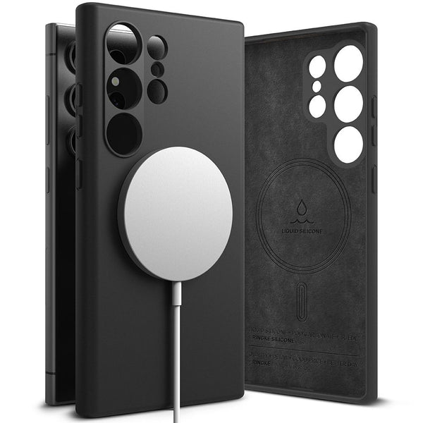 Ringke Samsung Galaxy S24 Ultra Silicone Magnetic MagSafe Case Θήκη Σιλικόνης με MagSafe - Black