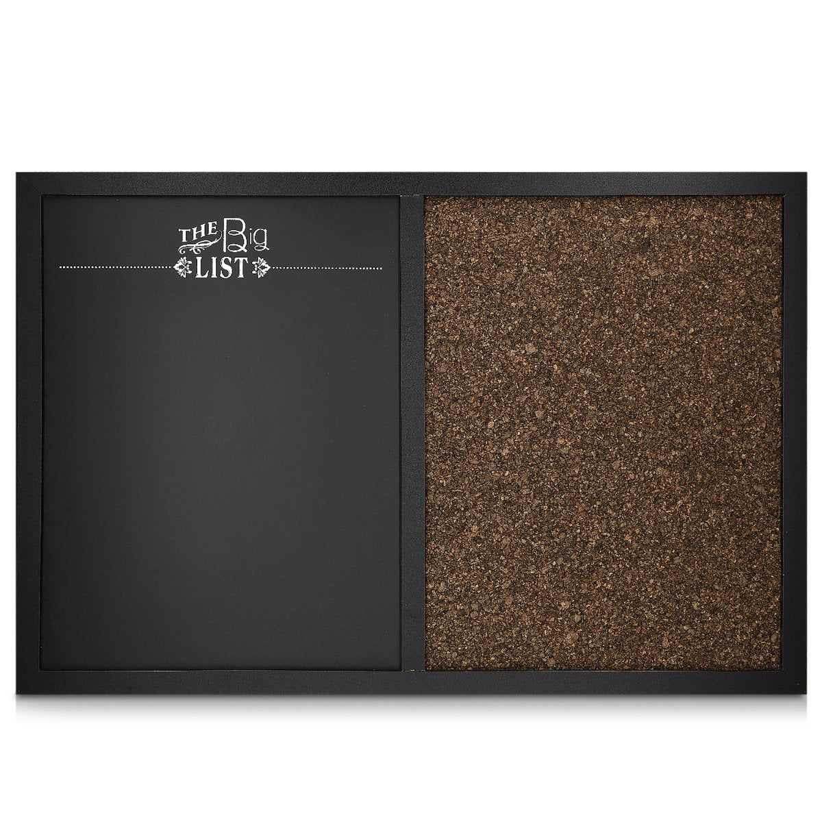 Navaris Combo Board with Chalk and Cork Boards - Διπλός Πίνακας Ανακοινώσεων με Μαγνητικό Μαυροπίνακα και Πίνακα από Φελλό - Brown - Black - 43226