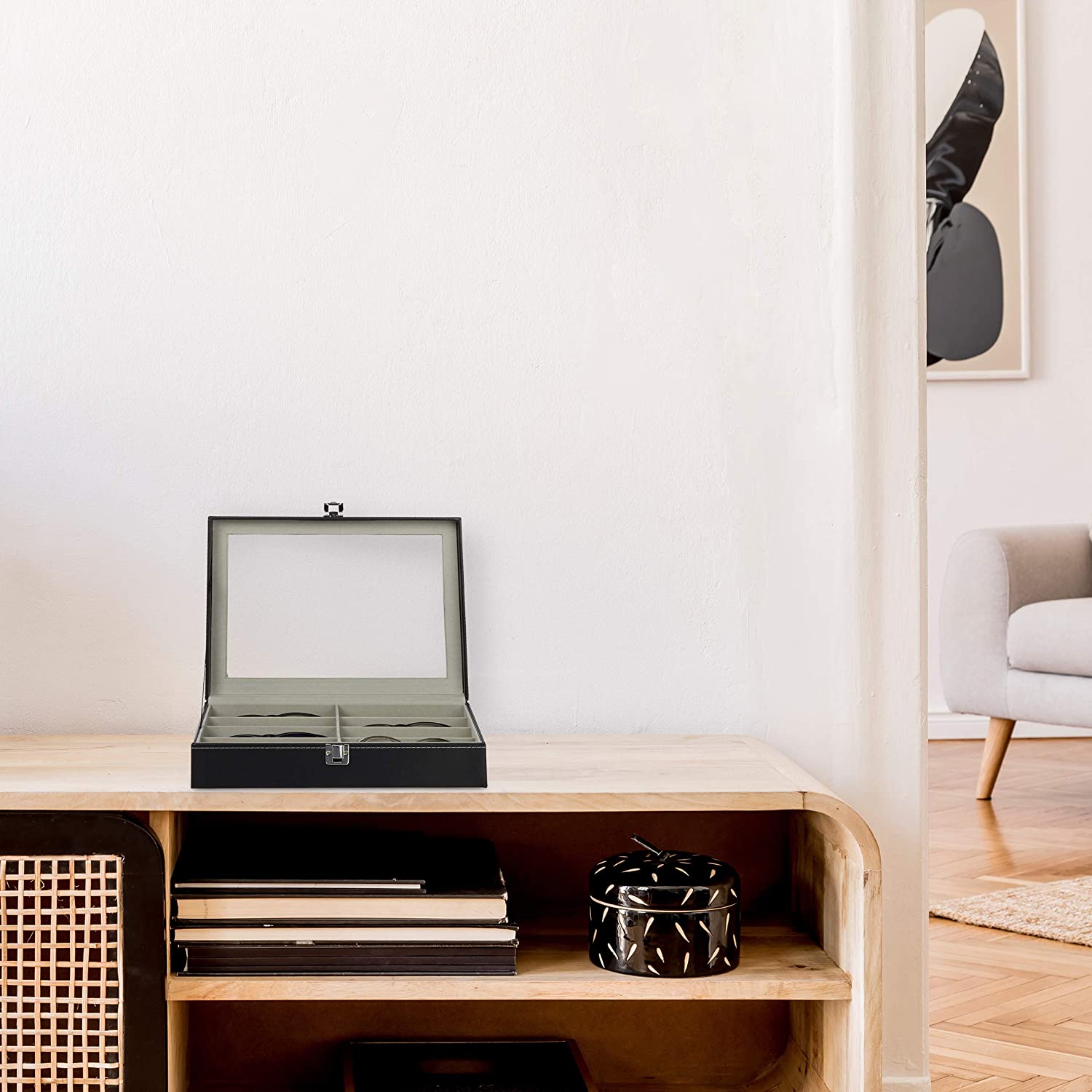 Relaxdays Κουτί Αποθήκευσης για Γυαλιά Οράσεως και Ηλίου με 8 Διαμερίσματα - White - 4052025924317