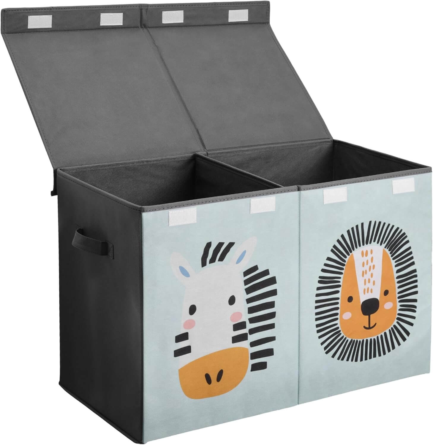 Navaris Παιδικό Κουτί Αποθήκευσης Παιχνιδιών με Διαχωριστικό και Καπάκι - 62 x 33 x 40 cm - Green