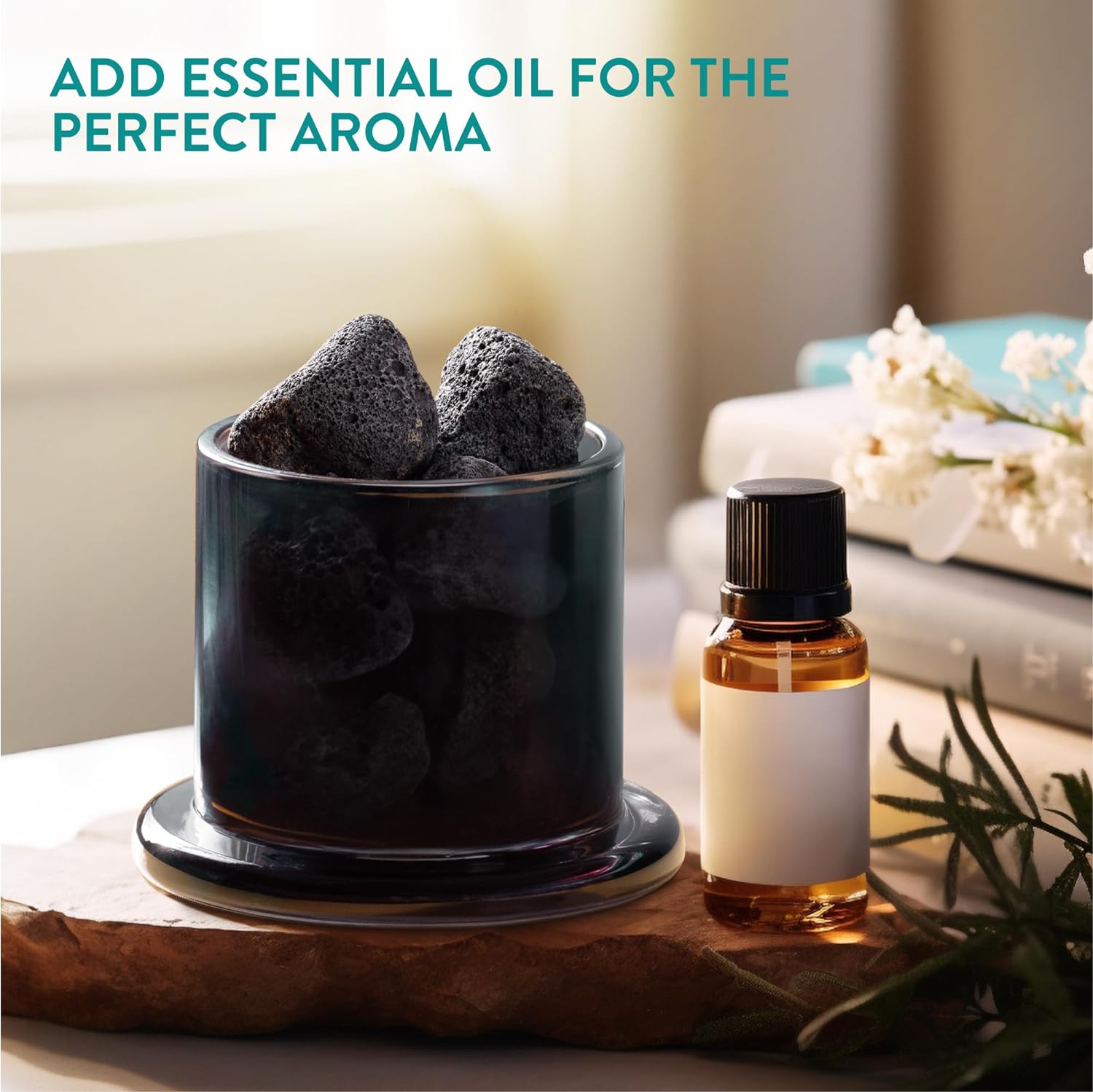 Navaris Διαχύτης Αιθέριων Ελαίων με Φυσικές Πέτρες Λάβας - Lava Stone - 61658.01