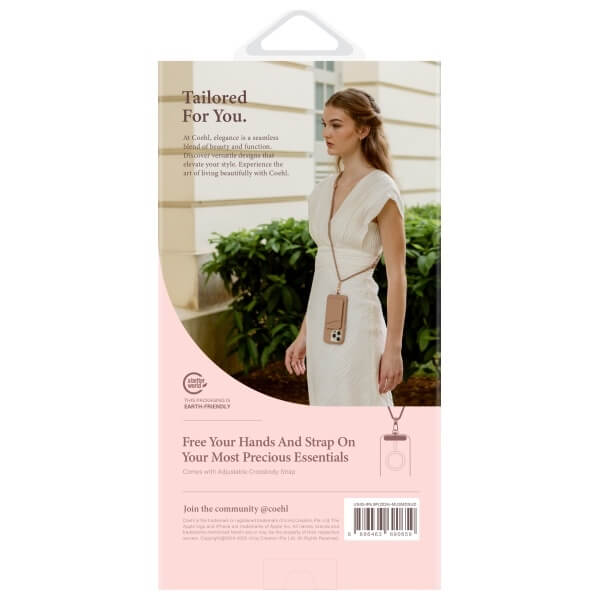 Uniq iPhone 16 Pro Max - Coehl Muse - Σκληρή Θήκη με Επένδυση Συνθετικού Δέρματος και Λουράκι - Dusty Nude