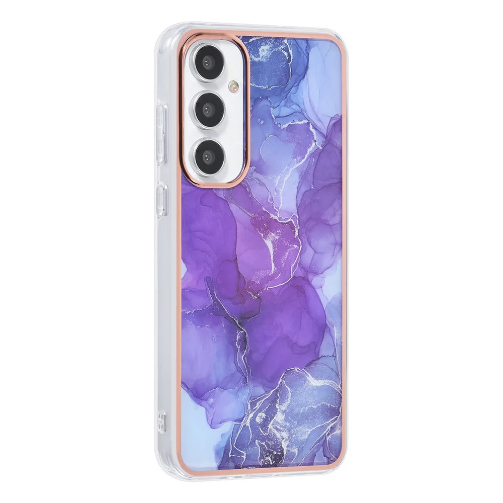 Tuniq Samsung Galaxy A35 5G - Σκληρή Θήκη με Πλαίσιο Σιλικόνης - Σχέδιο Μάρμαρο - Μοβ