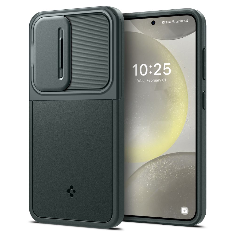 Spigen Samsung Galaxy S24 Optik Armor Θήκη Σιλικόνης με Κάλυμμα για την Κάμερα - Abyss Green