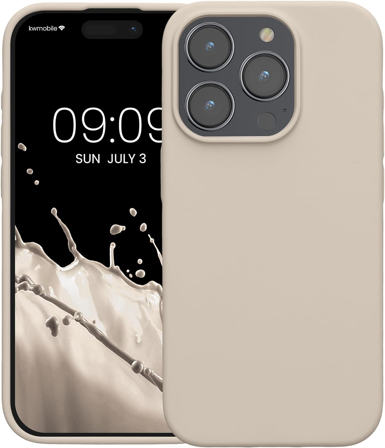 KW iPhone 15 Pro Θήκη Σιλικόνης Rubberized TPU - Cream