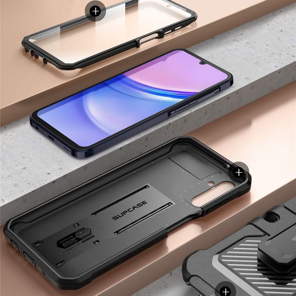 Supcase Samsung Galaxy A16 4G / A16 5G Unicorn Beetle Pro Σκληρή Θήκη με Προστασία Οθόνης και Stand - Black