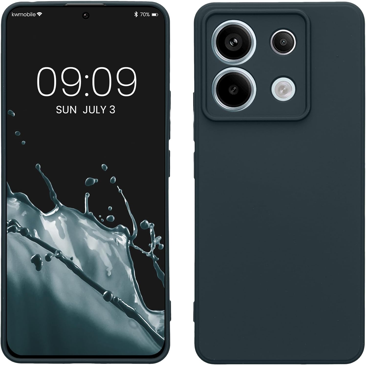 KW Xiaomi Redmi Note 13 Pro 5G / Poco X6 5G Λεπτή Θήκη Σιλικόνης Rubberized TPU - Dark Slate