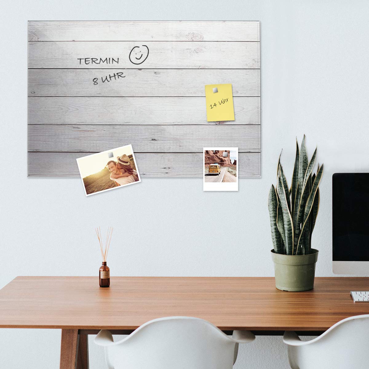 Navaris Μαγνητικός Γυάλινος Πίνακας - 90x60cm - Design Wooden Planks - 45723.02