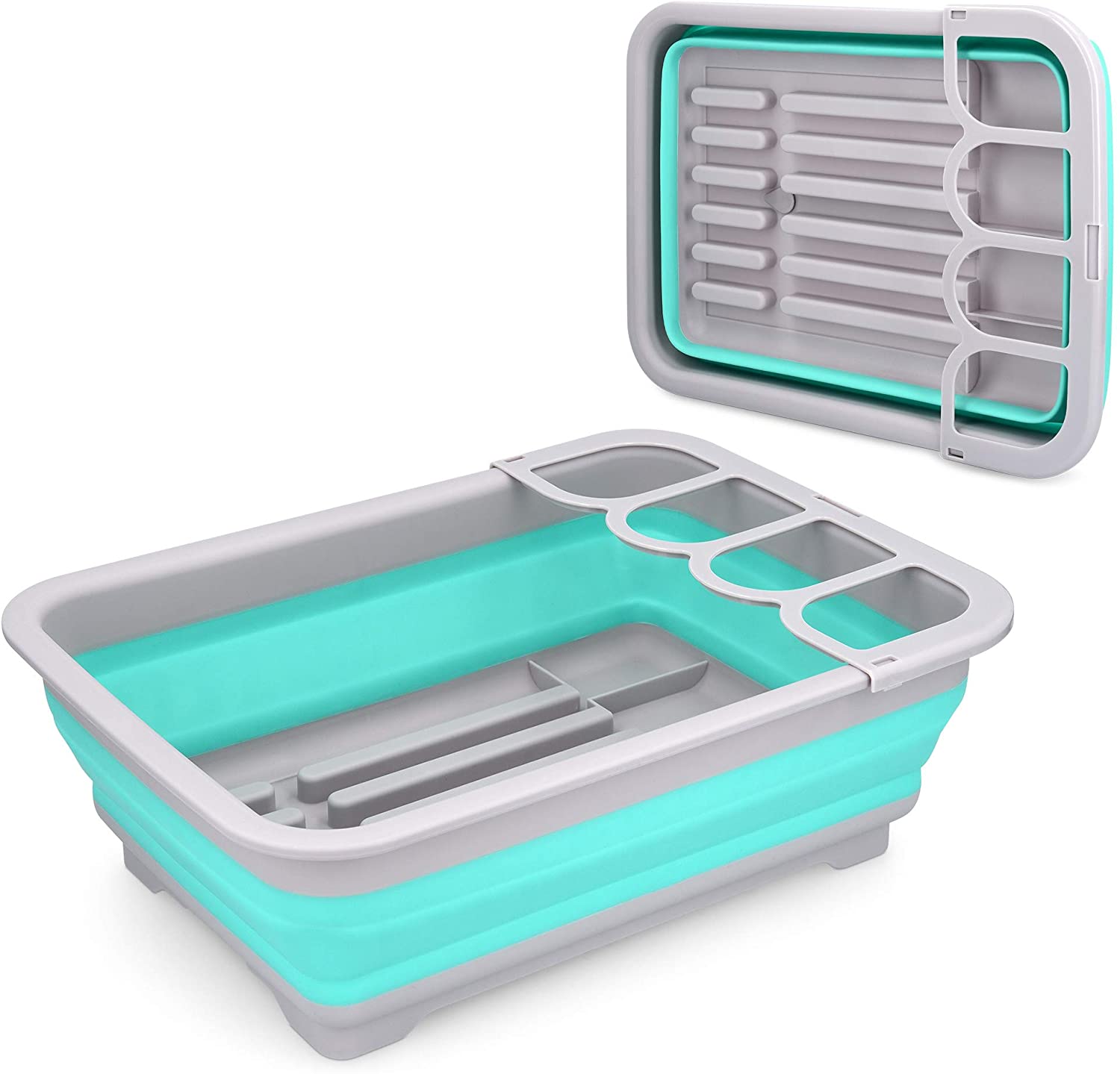 Navaris Στεγνωτήριο Πιάτων - Μαχαιροπίρουνων - Grey / Green - 37 x 27 x12 cm - 52539.01