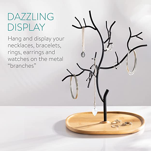 Navaris Stand Κοσμημάτων από Μέταλλο και Ξύλο - Design Tree - Black - 45615.01.3