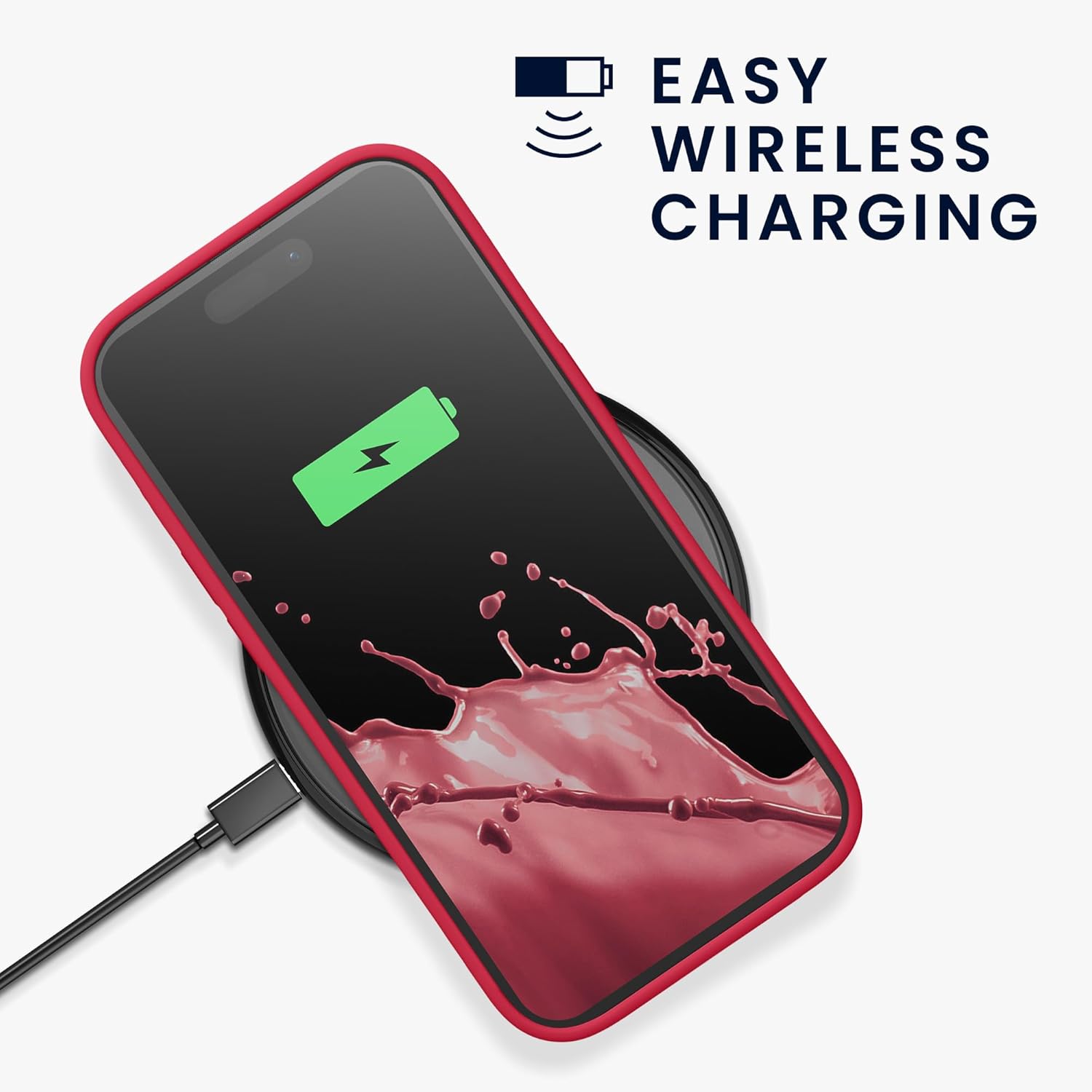 KW iPhone 15 Pro Θήκη Σιλικόνης Rubberized TPU - Pomegranate Red